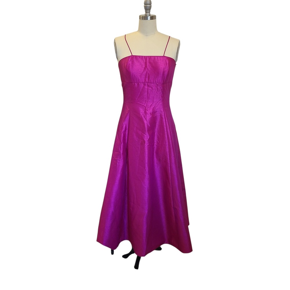 ABS Evening‎ Allen Schwartz Vintage Y2K Pink Midi Dress Small Fit & Flair Barbie
